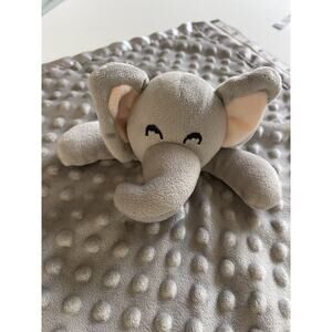 Pro Goleem Gray Elephant Security Blanket Soft Baby Lovey Minkie Satin 16 X 16